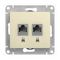 Розетка компьютерная Systeme Electric Glossa встраиваемая бежевая 2хRJ45 (GSL000285KK)