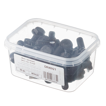 Болт оцинкованный M10x25 мм DIN 6921 10,9 с фланцем (30 шт.)