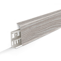 Плинтус ПВХ напольный Деконика 70 мм орех антик 2200 мм Г-профиль с кабель-каналом