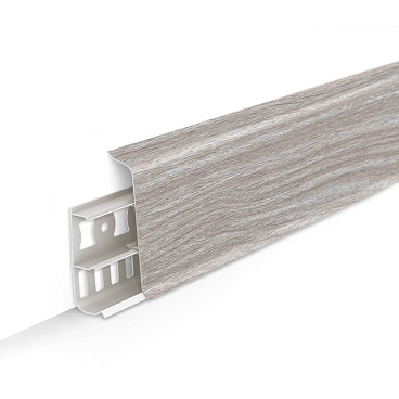 Плинтус ПВХ напольный Деконика 70 мм орех антик 2200 мм Г-профиль с кабель-каналом