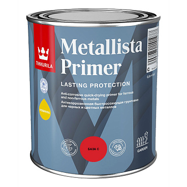 Грунт антикоррозионный Tikkurila/Tikkivala Metallista Primer беcцветный база С матовая 0,9 л