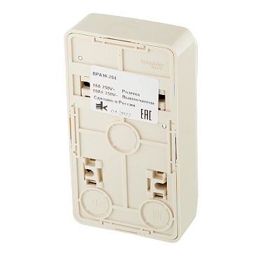 Блок выключатель и розетка Systeme Electric Этюд одноклавишный накладной кремовый (BPA16-204K)
