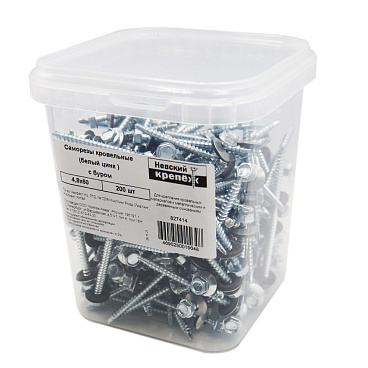 Саморезы кровельные с буром 60х4,8 мм металл-дерево оцинкованные (200 шт.)