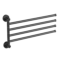 Полотенцедержатель Haiba HB8714 375 мм четверной поворотный на шуруп металл черный (550611)