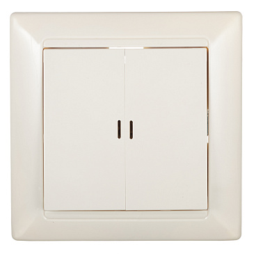 Выключатель Svet двухклавишный встраиваемый бежевый с подсветкой (SV1001-0011)