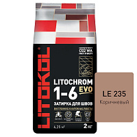 Затирка цементная Litokol Litochrom 1-6 EVO LE.235 коричневый 2 кг