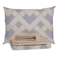 Комплект постельного белья 2-спальный тенсель Mona Liza Alex бежевый с простыней 215х240 см