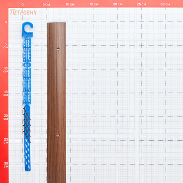 Порог алюминиевый разноуровневый кант 40х900 мм дуб темный перепад 15 мм