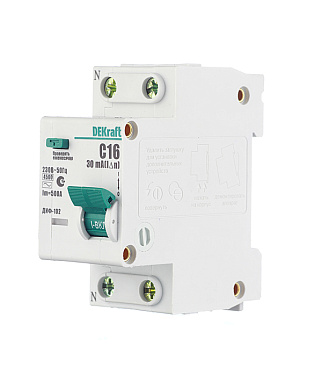 Автомат дифференциальный Dekraft ДИФ-102 16А 1P+N тип AC 30 мА 4,5 кА (16003DEK)