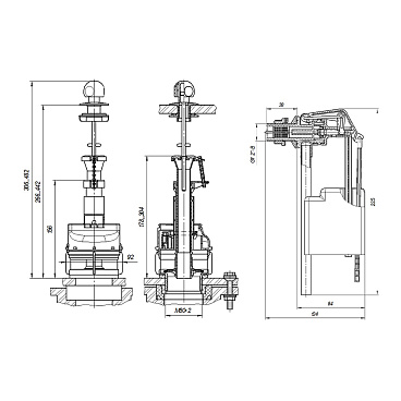 Арматура для унитаза Инкоэр боковой подвод 1/2 ручка пластик хром (И-СБа-БпрН-А-В Р)