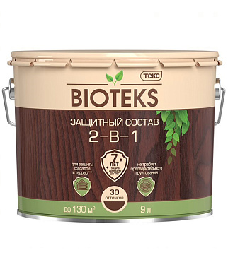 Антисептик Текс Bioteks 2-в-1 декоративный для дерева орегон 9 л