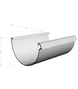 Желоб водосточный Docke Lux пластиковый d140 мм 3 м пломбир RAL 9003