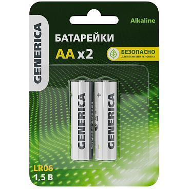 Батарейка Generica Alkaline пальчиковый LR6 1,5 В (2 шт.) (ABT-LR06-ST-L02-G/4885)