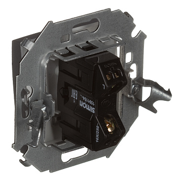 Выключатель Simon 15 одноклавишный встраиваемый алюминий с подсветкой (1591104-033)