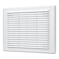 Решетка вентиляционная пластиковая приточно-вытяжная Era Р 208х208 мм с сеткой белая