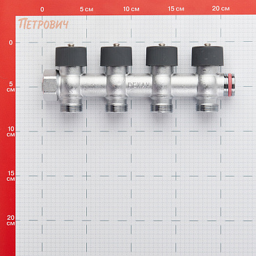 Коллектор Рехау 3/4 ВР(г) х 4 выхода 3/4 НР(ш) ЕК х 3/4 НР(ш) регулируемый (11316473001)