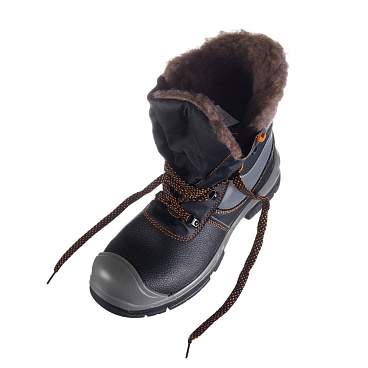 Ботинки рабочие кожаные утепленные с защитным композитным носком размер 42 черные Мистраль HX379-CSW (139255)