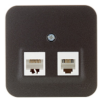Розетка компьютерная/ телефонная Systeme Electric Blanca накладная антрацит RJ11/ RJ45 (BLNIA045116)