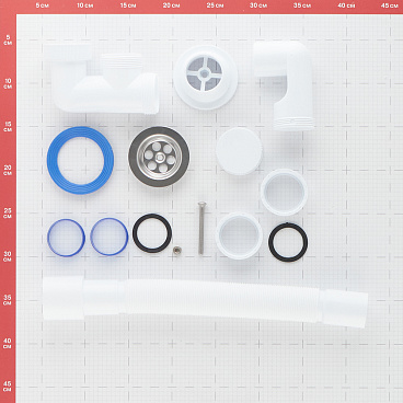 Сифон для душевого поддона Wirquin Virplast 1 1/2х40 мм с выпуском d70 мм с соединением 40/50 мм (30982460)