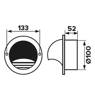 Выход вентиляционный стенной стальной Era d100 мм