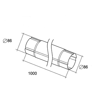Труба водосточная Grand Line металлическая d90 мм 1 м красное вино RAL 3005