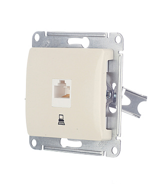 Розетка компьютерная Systeme Electric Glossa встраиваемая бежевая RJ45 (GSL000281K)