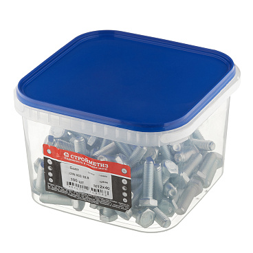 Болт оцинкованный M12x40 мм DIN 933 10,9 (100 шт.)