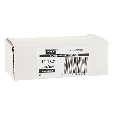 Соединитель угловой для полотенцесушителя VRT 1 ВР(г) х 1/2 ВР(г) хром