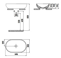 Раковина на столешницу 40*65 см Minimal цв. белый MN165-00CB00E-0000