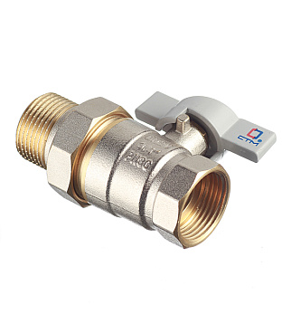 Кран шаровой латунный СТМ 3/4 ВР(г) х 3/4 НР(ш) бабочка с полусгоном прямой