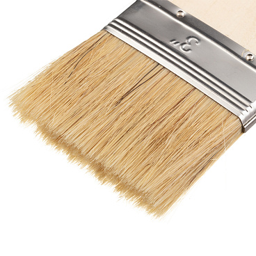 Кисть плоская смешанная щетина деревянная ручка 75х12 мм для красок и антисептиков на водной основе