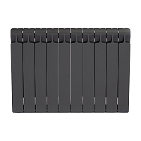 Радиатор биметаллический Rifar Monolit 500 мм 10 секций 3/4 боковое подключение серый