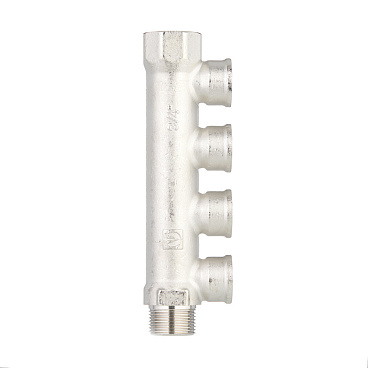 Коллектор Valtec 3/4 ВР(г) х 4 выхода 1/2 ВР(г) х 3/4 НР(ш) (VTc.550.N.0504)