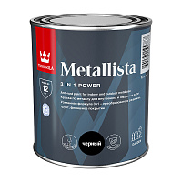Краска по ржавчине Tikkurila/Tikkivala Metallista черная гладкая глянцевая 0,8 л
