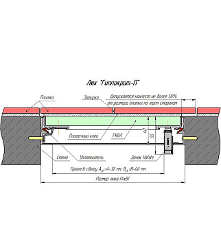Люк ревизионный под плитку Хаммер Гиппократ-П алюминиевый 300х300 мм скрытый нажимной