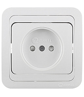 Розетка Makel Mimoza встраиваемая белая со шторками (12052)