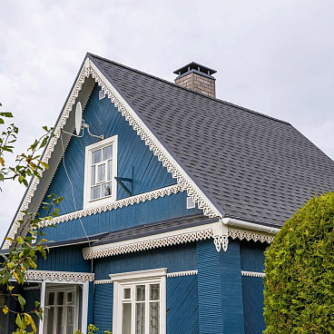 Черепица гибкая Шинглас Фазенда многослойная серая 2,6 м.кв