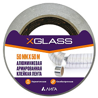 Лента монтажная X-Glass армированная алюминиевая 50 мм 50 м серая