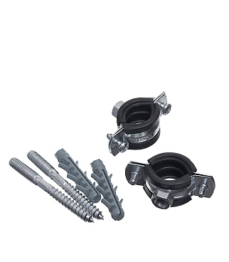 Хомут сантехнический 1/2" 20-23 мм оцинкованная сталь со шпилькой и дюбелем (2 шт.)