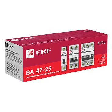 Автоматический выключатель модульный EKF Basic ВА 47-29 1P 40А тип C 4,5 кА 230 В (mcb4729-1-40C)