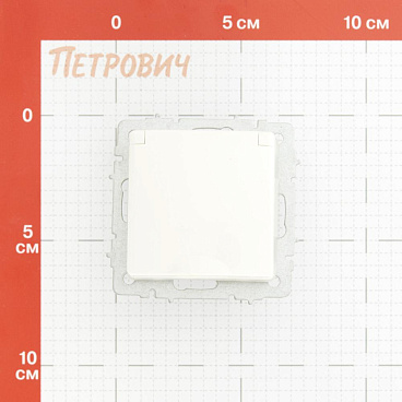 Розетка IEK Brite РСбш10-3-44-БрБ встраиваемая белая с заземлением со шторками с крышкой (BR-R16-16-44-K01)