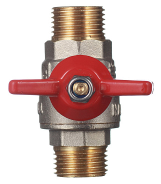 Кран шаровой латунный Valtec Base 1/2 НР(ш) х 1/2 НР(ш) бабочка прямой (VT.219.N.04)