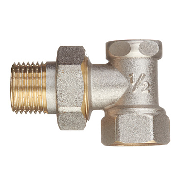 Клапан запорный угловой 1/2 НР(ш) х 1/2 ВР(г) для радиатора (CARAVL12/24020111/98999)