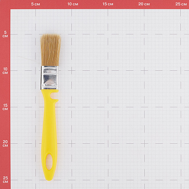 Кисть плоская искусственная щетина пластиковая ручка Wenzo Pro 25х10 мм для эмалей и лаков на водной основе
