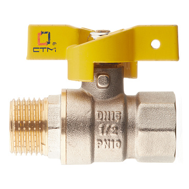 Кран шаровой газовый СТМ 1/2 ВР(г) х 1/2 НР(ш) бабочка