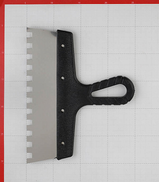 Шпатель зубчатый 250х10 мм с пластиковой ручкой (131151)