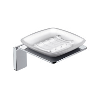 Мыльница для ванной Iddis Slide с держателем стекло матовое/сталь хром (SLISCG0i42)