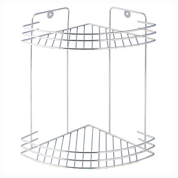 Полка для ванной Delphinium угловая двухъярусная 190х260х300 мм металл хром (101021)