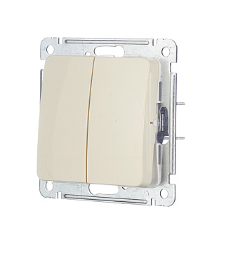 Выключатель Hegel Master двухклавишный встраиваемый слоновая кость (ВС10-451-01)
