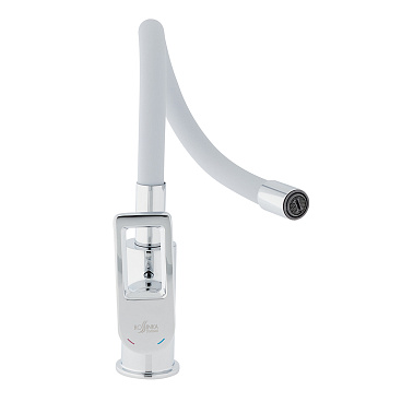 Смеситель для кухни Rossinka Z хром/серый с гибким изливом однорычажный (Z35-35U-Gray)